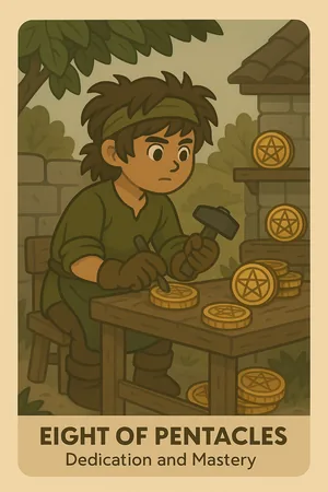 Eight of Pentacles tarot card