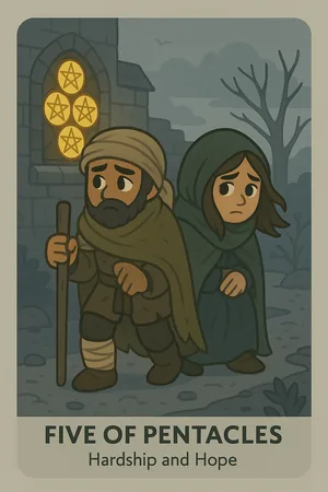 Five of Pentacles tarot card
