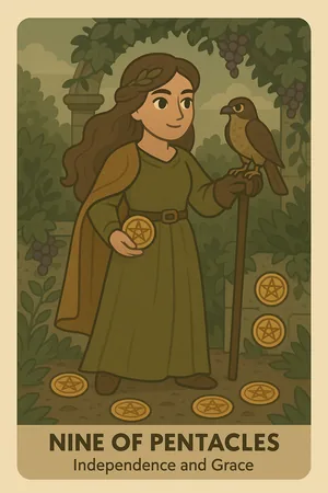 Nine of Pentacles tarot card