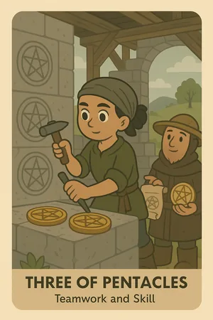 Three of Pentacles tarot card