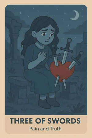 Three of Swords tarot card